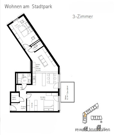 Wohnung zum Kauf 521.000 € 3 Zimmer 96,6 m²<br/>Wohnfläche 1.<br/>Geschoss Burghausen Burghausen 84489