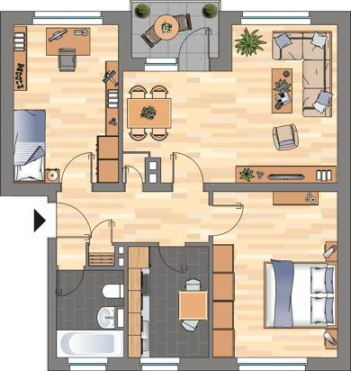 Wohnung zur Miete 519 € 3 Zimmer 65,2 m² 1. Geschoss Schreiberskamp 17 Leer Leer 26789