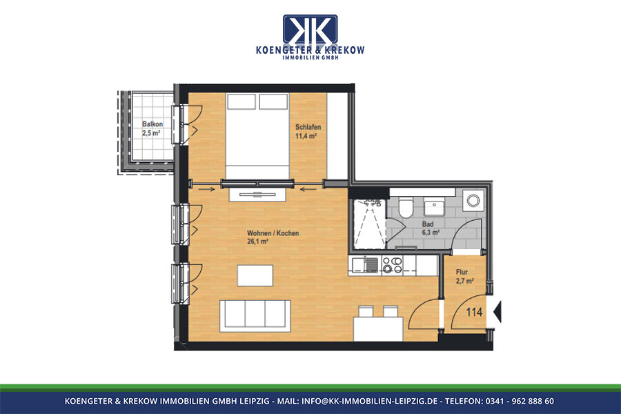 Wohnung zur Miete 686 € 2 Zimmer 49 m²<br/>Wohnfläche 3.<br/>Geschoss Prager Straße 109 Reudnitz-Thonberg Leipzig 04317