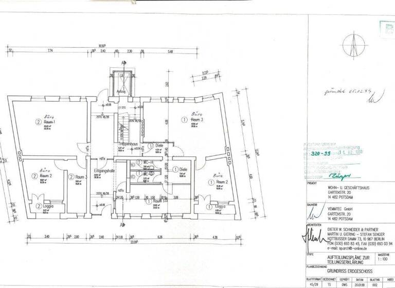 Bürogebäude zur Miete 14 € 798 m² Bürofläche teilbar ab 98 m² Gartenstr. 20 Babelsberg Süd Potsdam / Babelsberg 14482