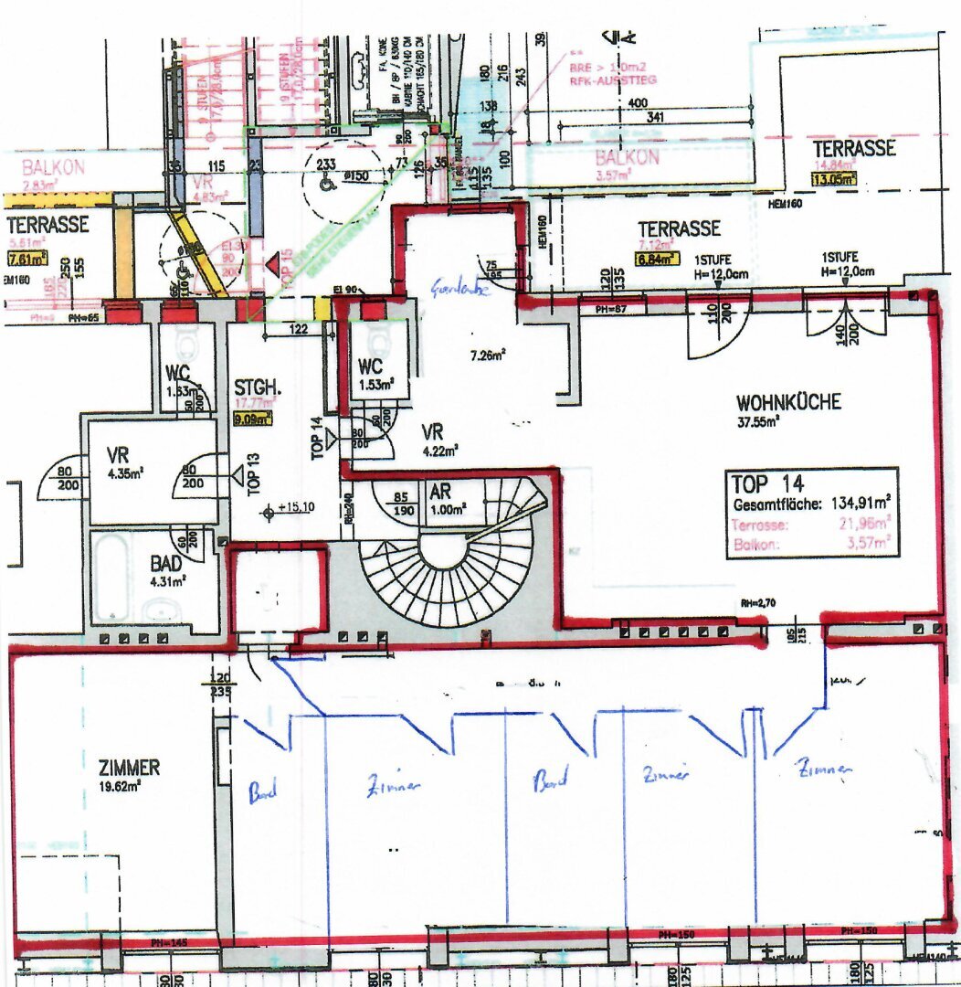 Terrassenwohnung zur Miete 2.450 € 5 Zimmer 137,9 m²<br/>Wohnfläche Wien 1060