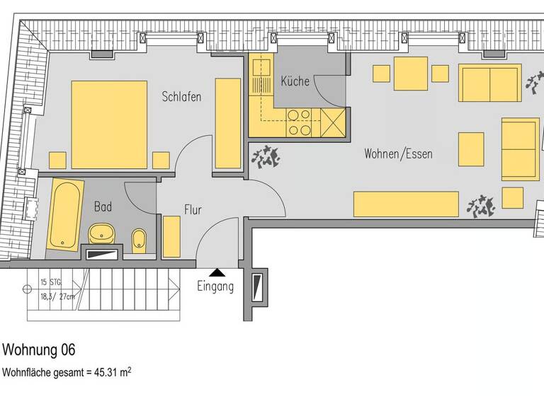 Wohnung zur Miete 1.650 € 2 Zimmer 45 m² Berg am Laim München 81825