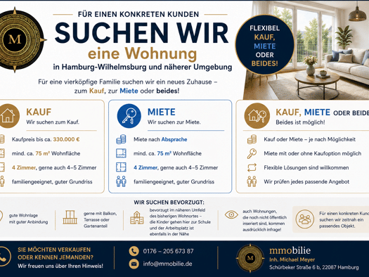 Wohnung zur Miete 1.050 € 4 Zimmer 85 m² Wilhelmsburg Mitte 21109