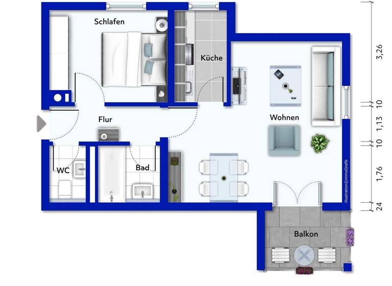 Wohnung zum Kauf 115.000 € 2 Zimmer 50 m² frei ab 01.03.2026 Waldenburg 74638