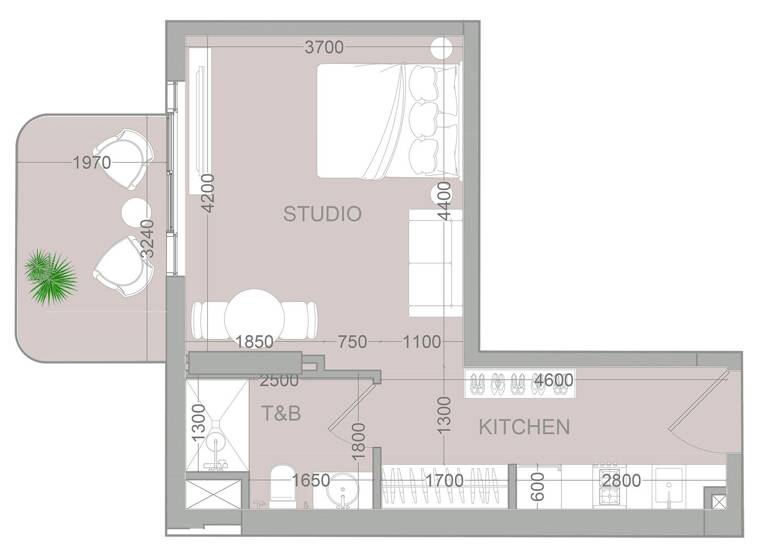 Wohnung zum Kauf provisionsfrei 196.447 € 2 Zimmer 42,2 m² Dubai 00000