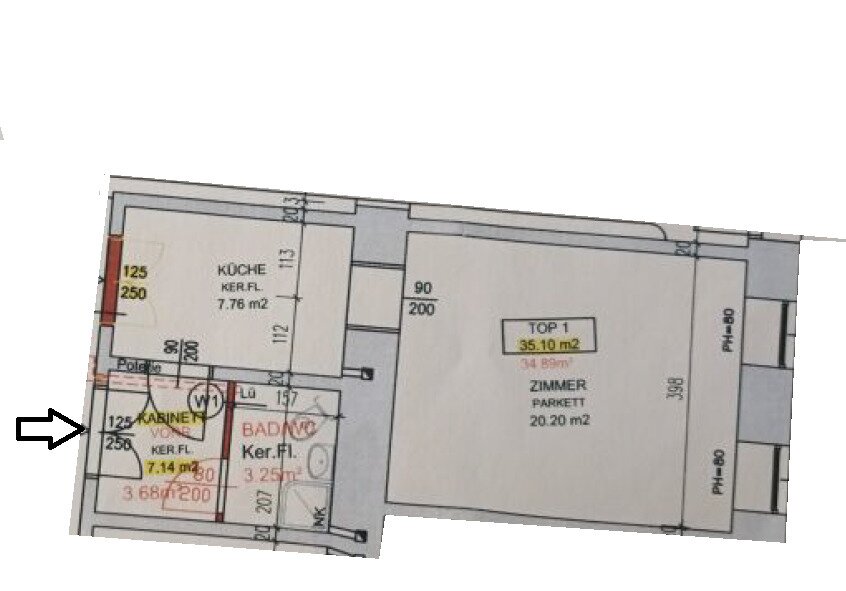 Loft zum Kauf 179.000 € 1 Zimmer 34,9 m²<br/>Wohnfläche EG<br/>Geschoss Wien 1070