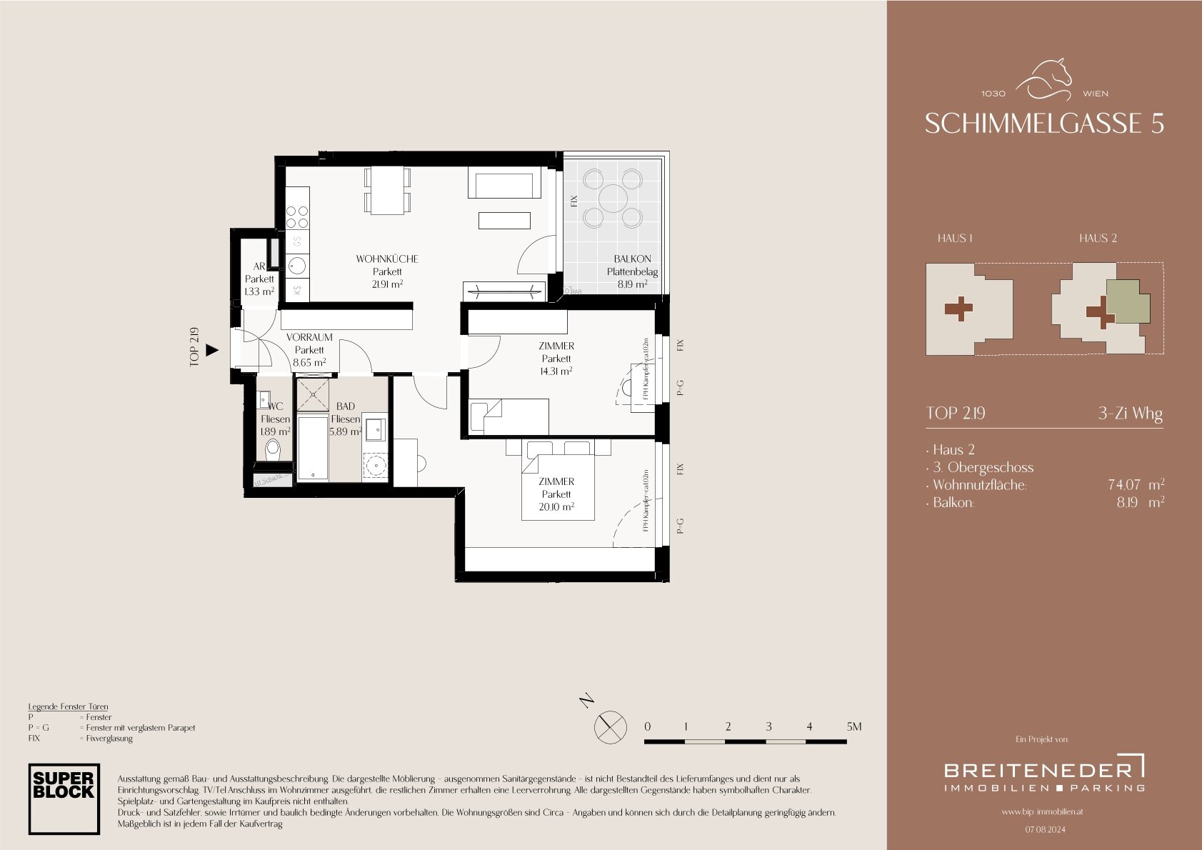 Wohnung zum Kauf provisionsfrei 618.000 € 3 Zimmer 74,1 m²<br/>Wohnfläche 3.<br/>Geschoss Wien 1030