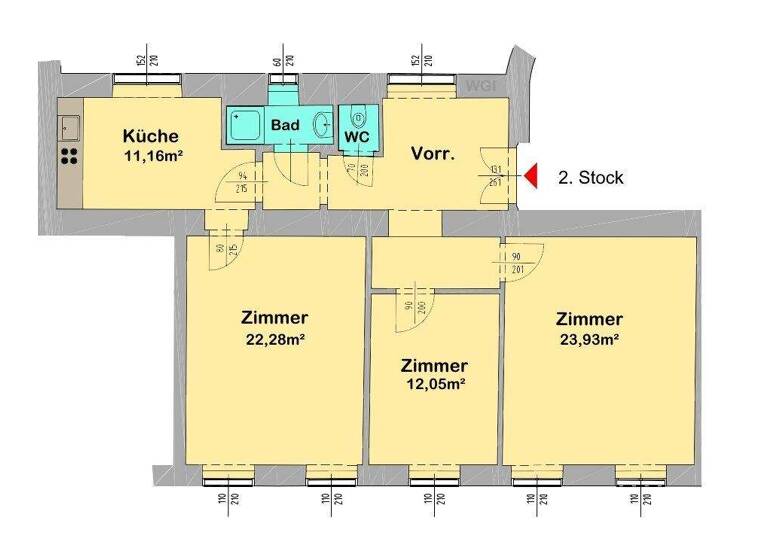 Büro zur Miete 1.028 € 3 Zimmer 87,7 m² Bürofläche Wiener Straße St. Pölten 3100
