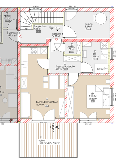 Wohnung zum Kauf 206.883,46 € 2,5 Zimmer 54,6 m² 1. Geschoss Tann Tann 84367