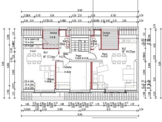 Wohnung zur Miete 2.150 € 3 Zimmer 95 m² 3. Geschoss Poststr. 36 Innenstadt Wolfsburg 38440