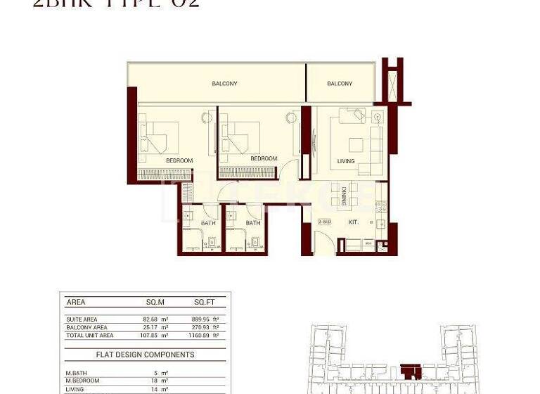 Studio zum Kauf 441.000 € 3 Zimmer 108 m² 9. Geschoss Dubai