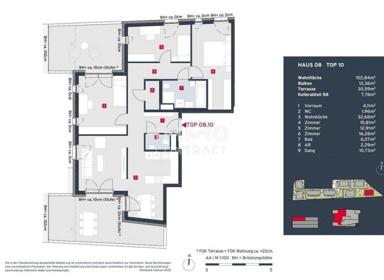 Wohnung zum Kauf - Erstbezug provisionsfrei 649.500 € 4 Zimmer 102,8 m² Leopoldsdorf 2333