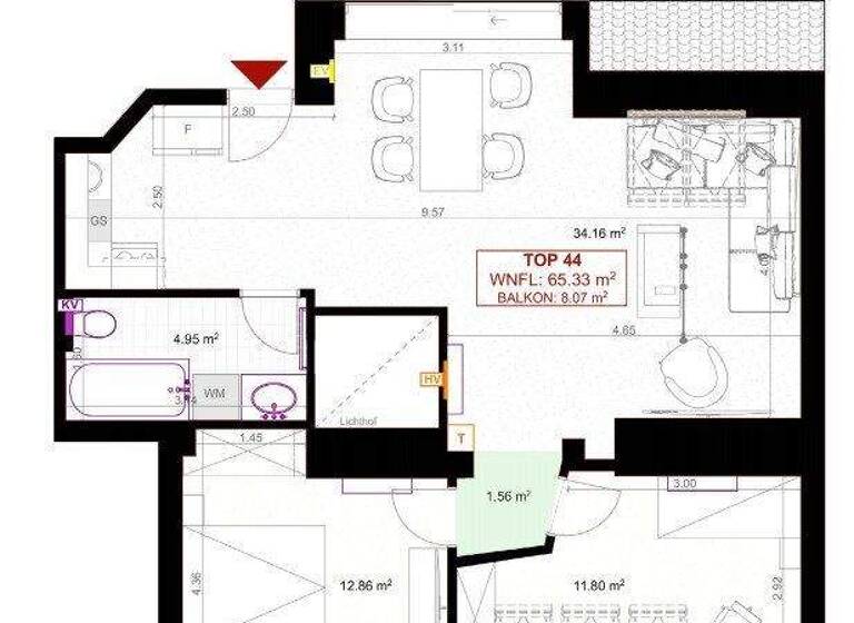 Wohnung zum Kauf 380.000 € 3 Zimmer 65,3 m² Erlachgasse Wien,Favoriten 1100
