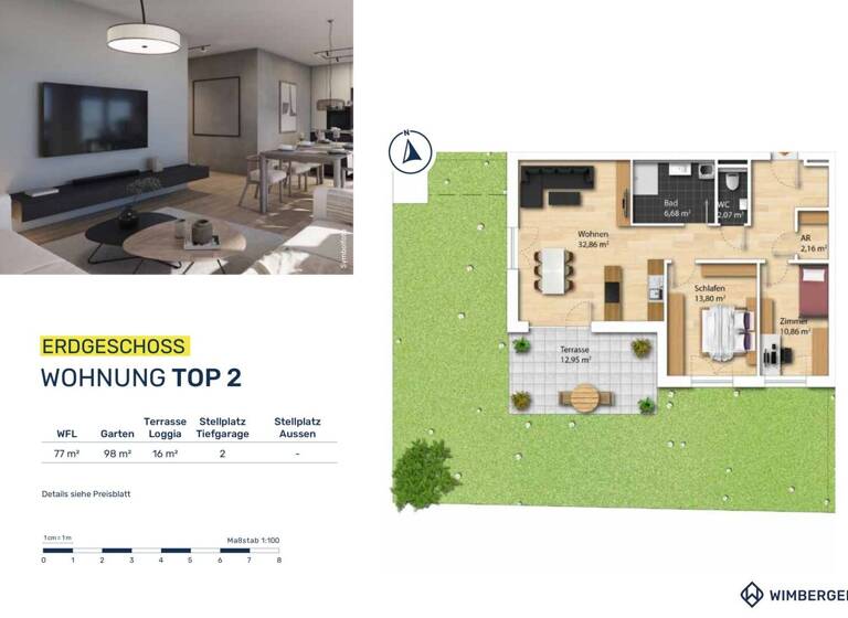 Wohnung zum Kauf - Erstbezug 379.400 € 3 Zimmer 77 m² Eferdingerstraße 31-33 Wilhering 4073