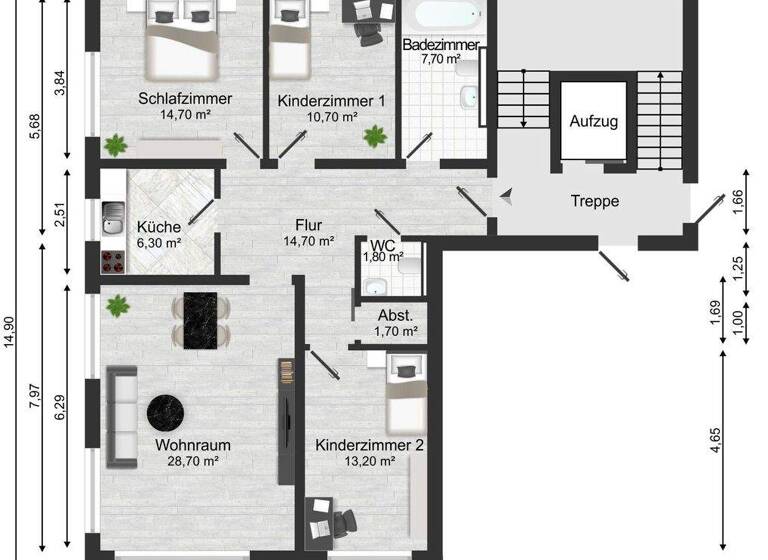 Wohnung zur Miete - Erstbezug 1.931 € 4 Zimmer 107,3 m² EG frei ab 01.05.2026 Hochheim Hochheim am Main 65239