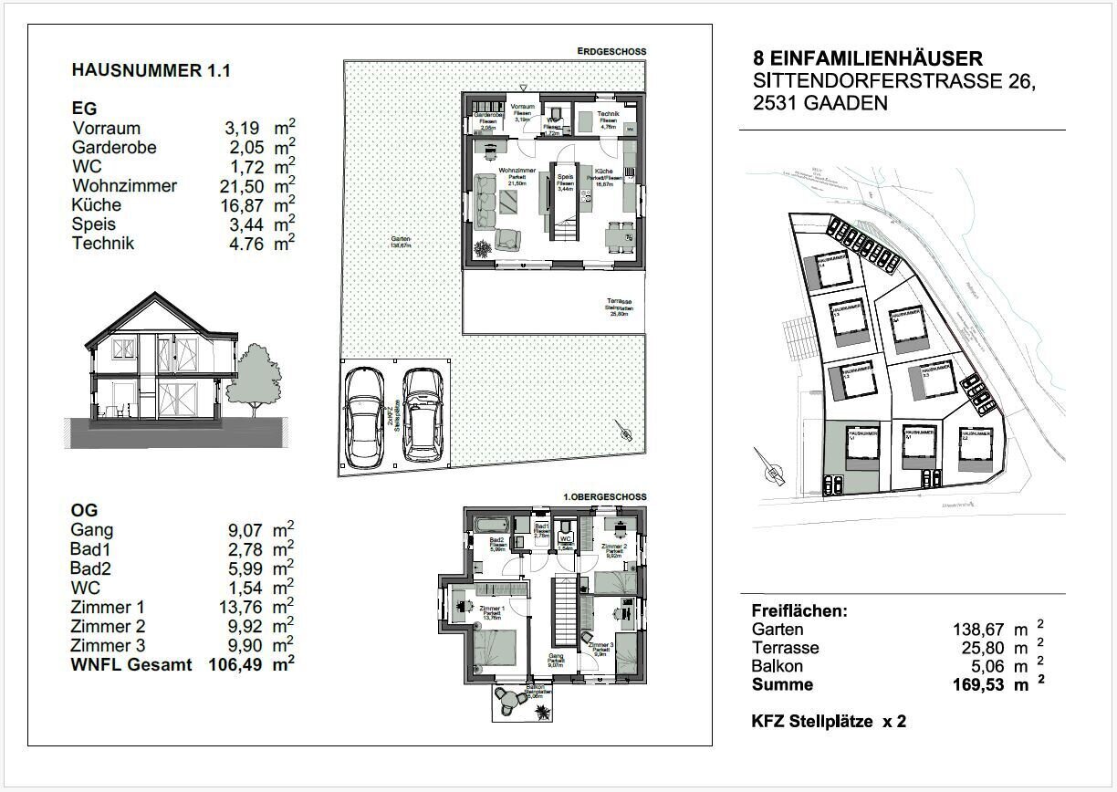 Einfamilienhaus zum Kauf 775.000 € 4 Zimmer 106,7 m²<br/>Wohnfläche ab sofort<br/>Verfügbarkeit Gaaden 2531