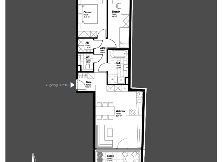 Wohnung zum Kauf 370.300 € 3 Zimmer 64,1 m² EG Schwechat 2320