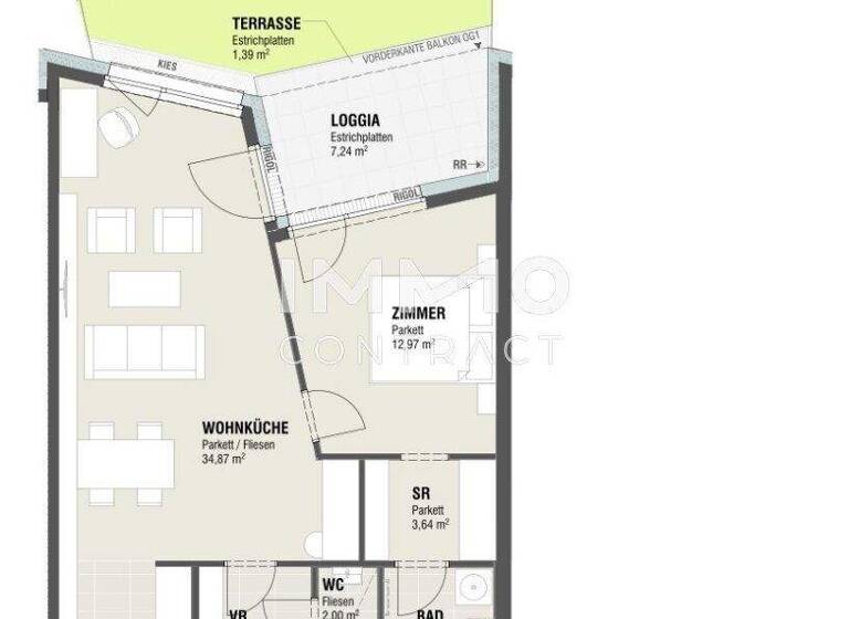 Wohnung zum Kauf - Erstbezug 280.665 € 2 Zimmer 62,4 m² Ulrichskirchen 2122