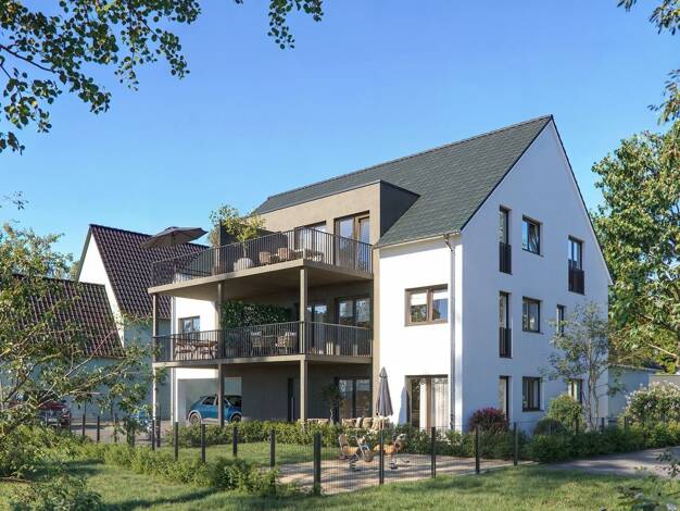 Wohnung zum Kauf - Neubau provisionsfrei 325.000 € 3 Zimmer 73 m² Dachgeschoss, 2. Geschoss Dr. Renger Str. 8 Sassanfahrt Hirschaid 96114