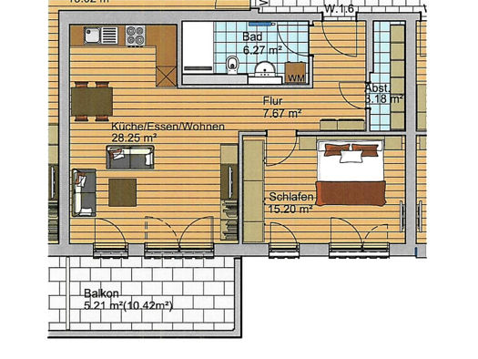 Wohnung zur Miete 825 € 2 Zimmer 65,8 m² 1. Geschoss Wullenstetten Senden 89250