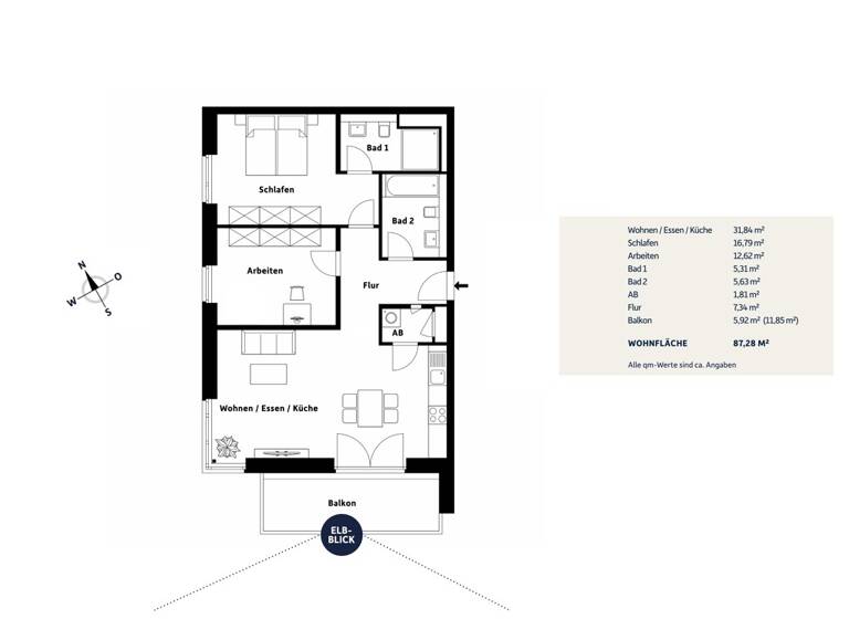 Wohnung zur Miete - Erstbezug 1.450 € 3 Zimmer 87,3 m² frei ab sofort Geesthacht 21502