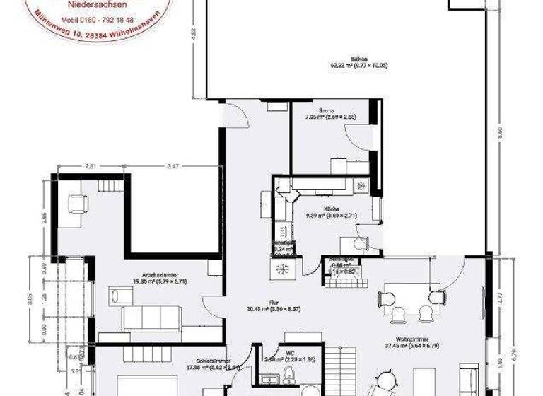 Penthouse zum Kauf 1.350.000 € 4 Zimmer 167 m² Innenhafen Wilhelmshaven 26382