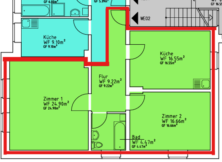 Wohnung zur Miete 710 € 2 Zimmer 71,8 m² EG frei ab sofort Werne Bochum 44894