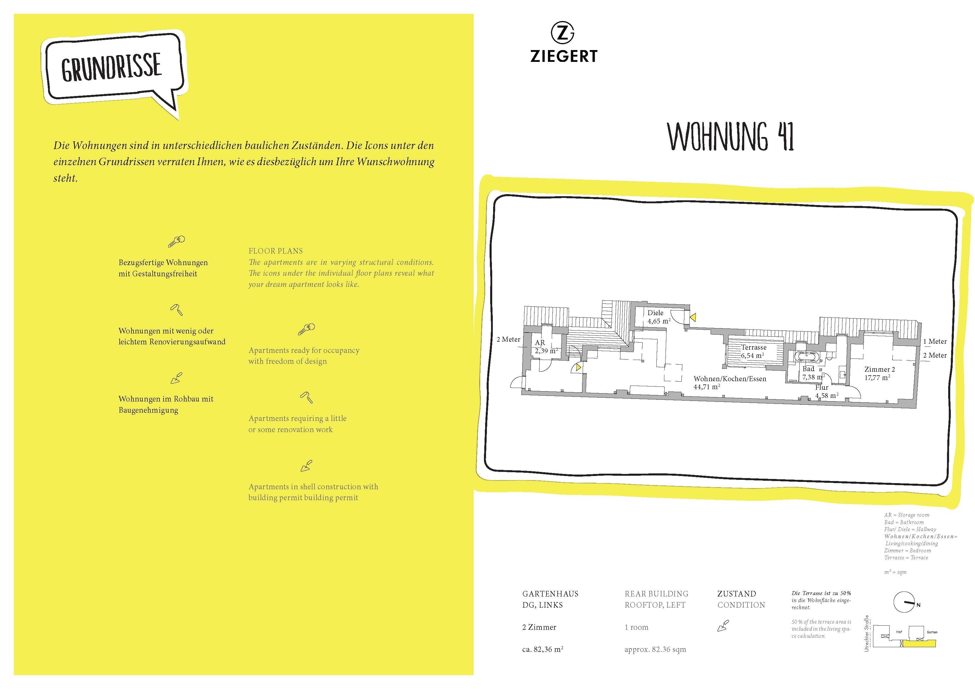 Wohnung zum Kauf provisionsfrei 214.136 € 2 Zimmer 82,4 m²<br/>Wohnfläche 5.<br/>Geschoss Utrechter Straße 31 Wedding Berlin 13347