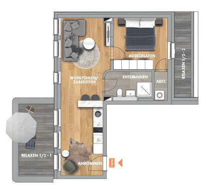 Penthouse zur Miete 929 € 2 Zimmer 54,6 m²<br/>Wohnfläche 2.<br/>Geschoss 01.03.2025<br/>Verfügbarkeit Lößniger Str. 23 Südvorstadt Leipzig 04275