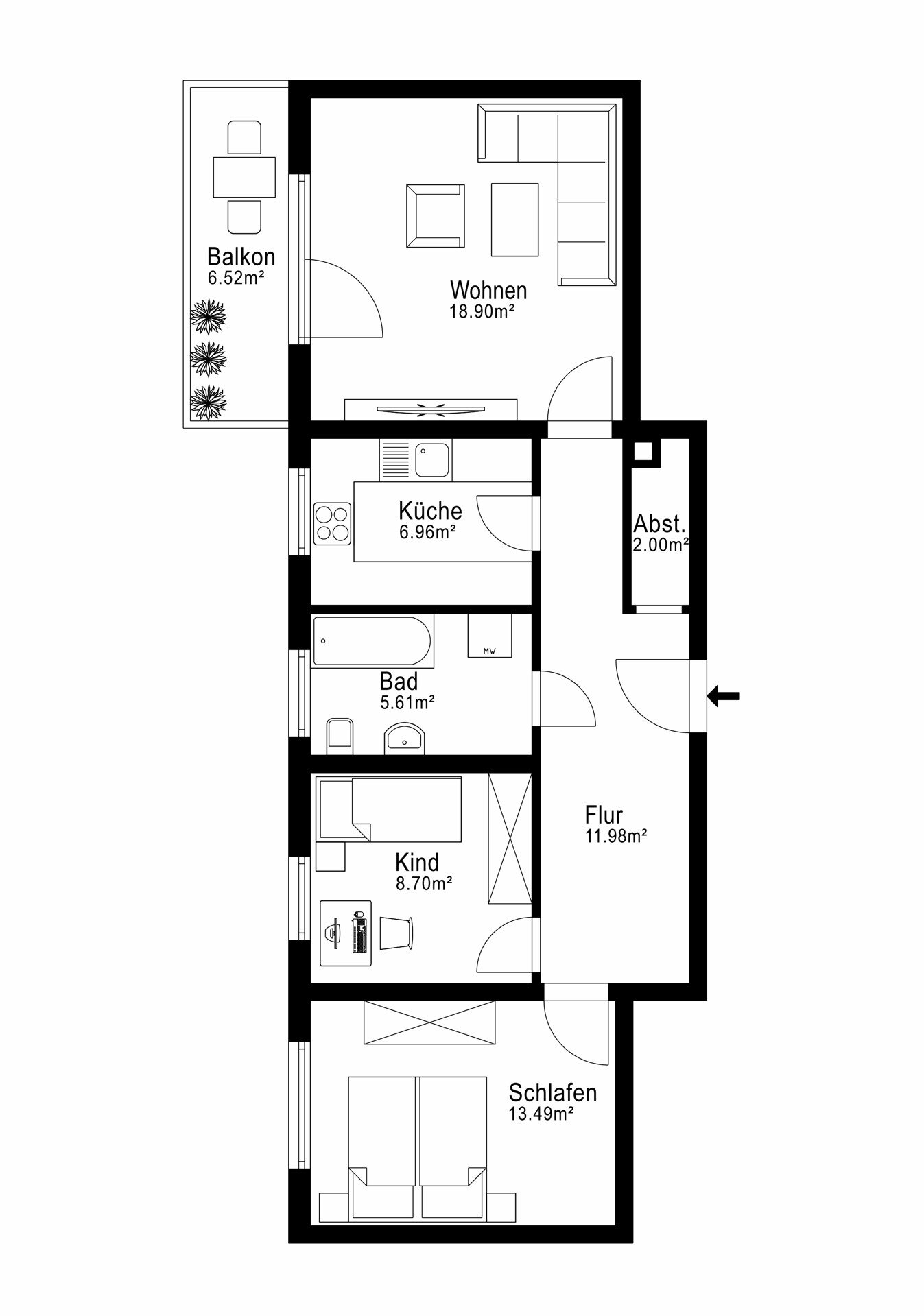 Wohnung zum Kauf 395.000 € 3 Zimmer 71 m²<br/>Wohnfläche Gröbenzell 82194