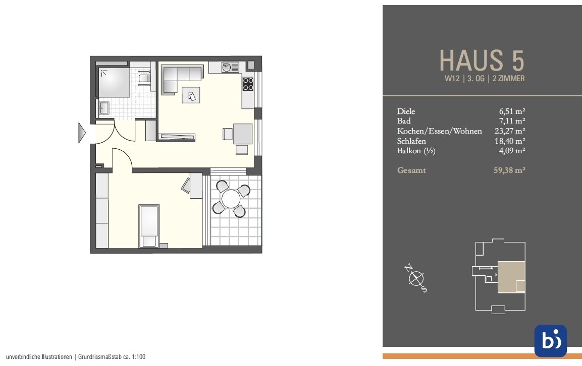 Wohnung zur Miete 950 € 2 Zimmer 59,4 m²<br/>Wohnfläche 3.<br/>Geschoss 01.03.2025<br/>Verfügbarkeit Josef-Bosch-Straße 10 Süd - West Radolfzell am Bodensee 78315