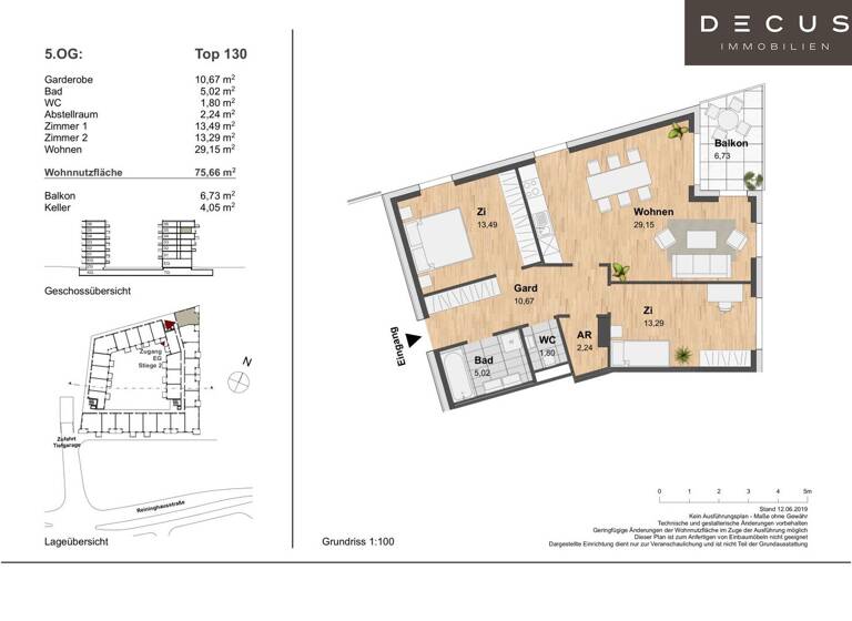 Wohnung zur Miete 882 € 3 Zimmer 5. Geschoss Eggenberg Graz 8020