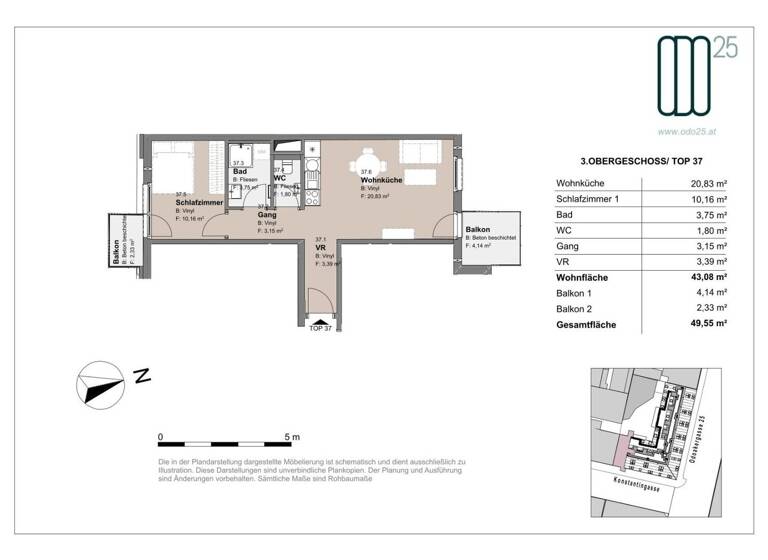 Wohnung zur Miete - Erstbezug 810 € 2 Zimmer 43,1 m² frei ab 01.07.2026 Wien 1160