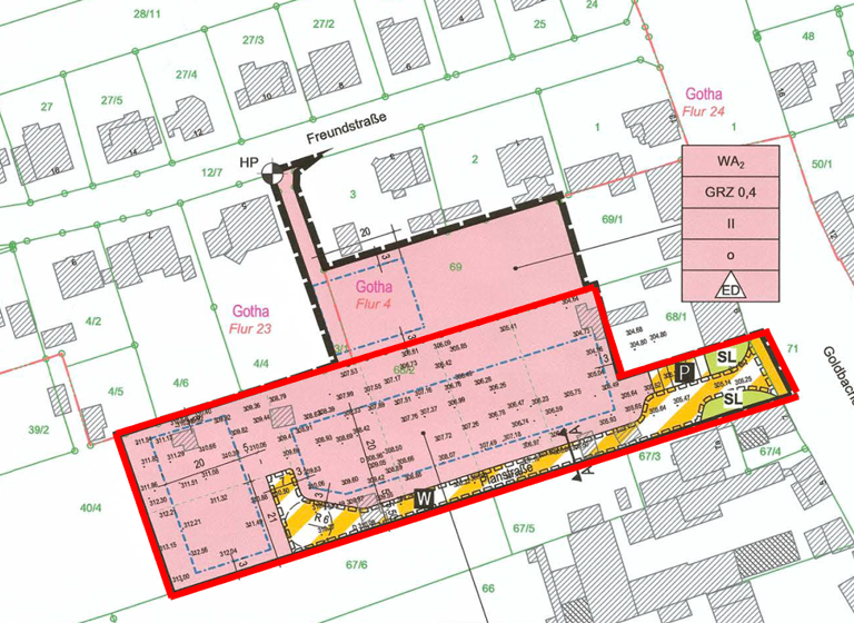 Grundstück zum Kauf 550.000 € 5.659 m² Grundstück Goldbacher Straße Gotha 99867