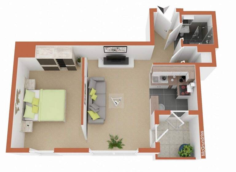 Wohnung zur Miete 1.280 € 2 Zimmer 46 m² frei ab 01.03.2026 Karolingerstraße 1 Bilk Düsseldorf 40223