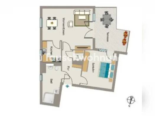 Wohnung zur Miete Tauschwohnung 1.040 € 2 Zimmer 73 m² EG Stadtmitte Düsseldorf 40211