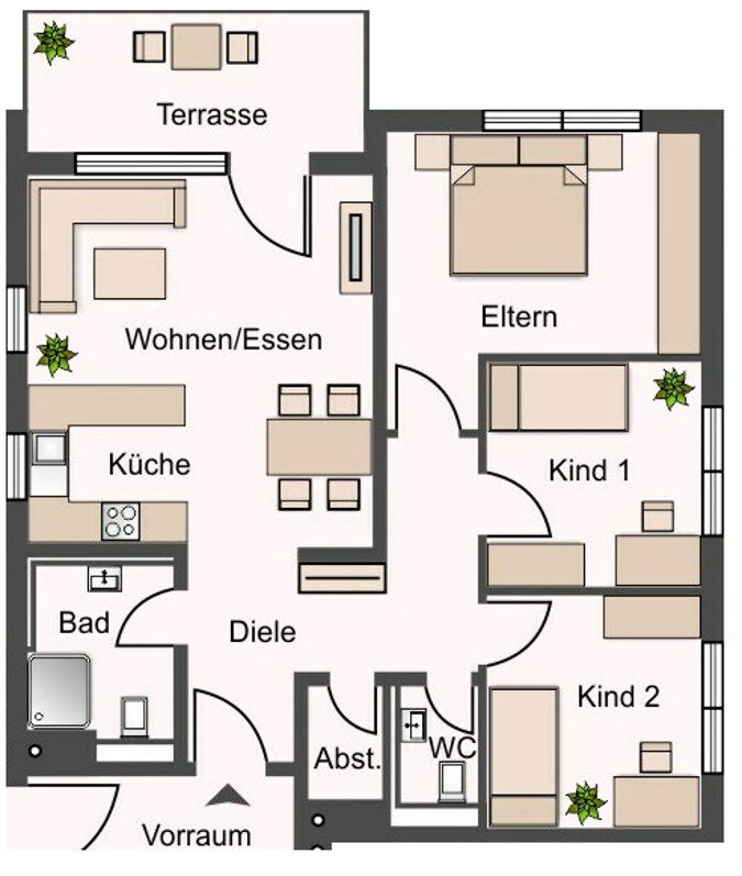 Wohnung zum Kauf 440.400 € 4 Zimmer 80,1 m²<br/>Wohnfläche EG<br/>Geschoss Gundelsheim Gundelsheim / Höchstberg 74831