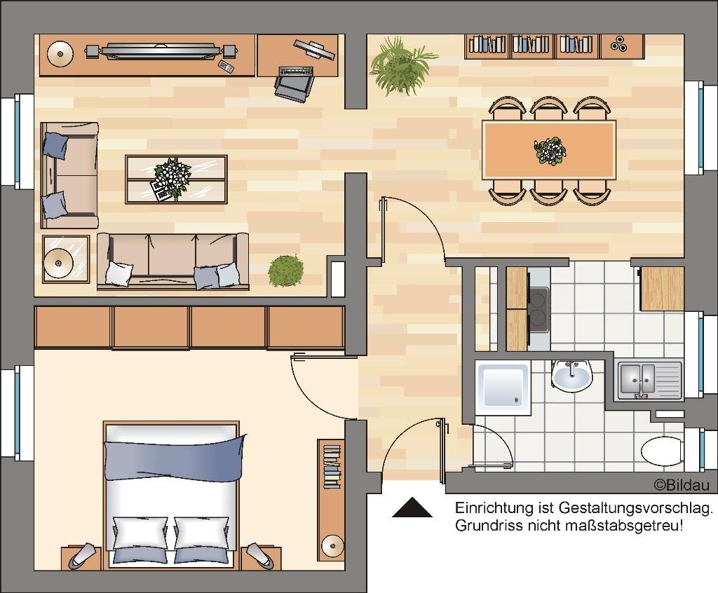 Wohnung zur Miete 449 € 2 Zimmer 58,4 m²<br/>Wohnfläche 1.<br/>Geschoss Röckstraße 1 Buer Gelsenkirchen 45894