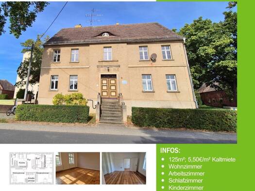 Wohnung zur Miete 680 € 4 Zimmer 125 m² Geschoss 1/2 frei ab 01.11.2026 Dorfstraße 62 Dautzschen Beilrode 04886