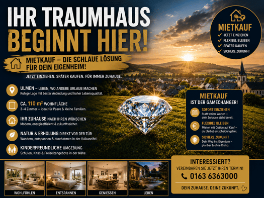 Mehrfamilienhaus zur Miete - Erstbezug 995 € 6 Zimmer 111 m² 625 m² Grundstück Ulmen Ulmen 56766