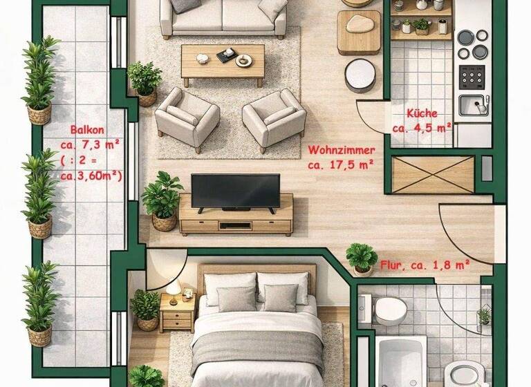 Wohnung zum Kauf 139.000 € 1,5 Zimmer 38,7 m² 4. Geschoss Neu-Isenburg 63263