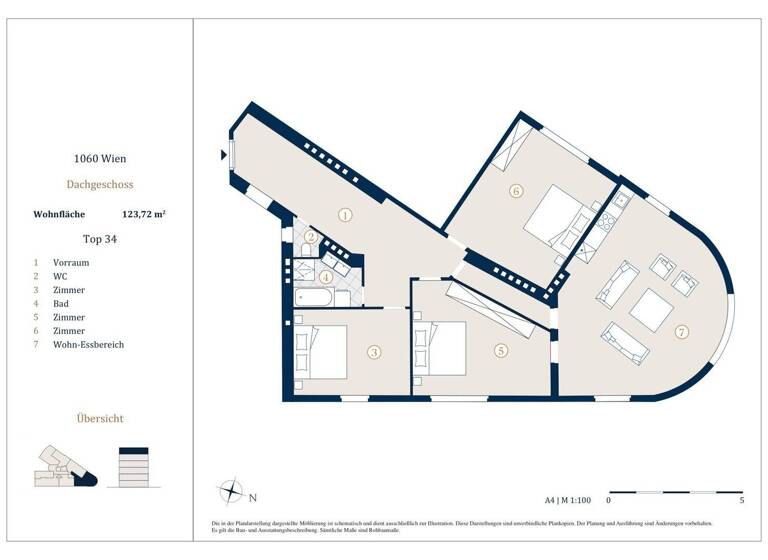 Wohnung zum Kauf 780.000 € 4 Zimmer 123,7 m² Wien,Mariahilf 1060