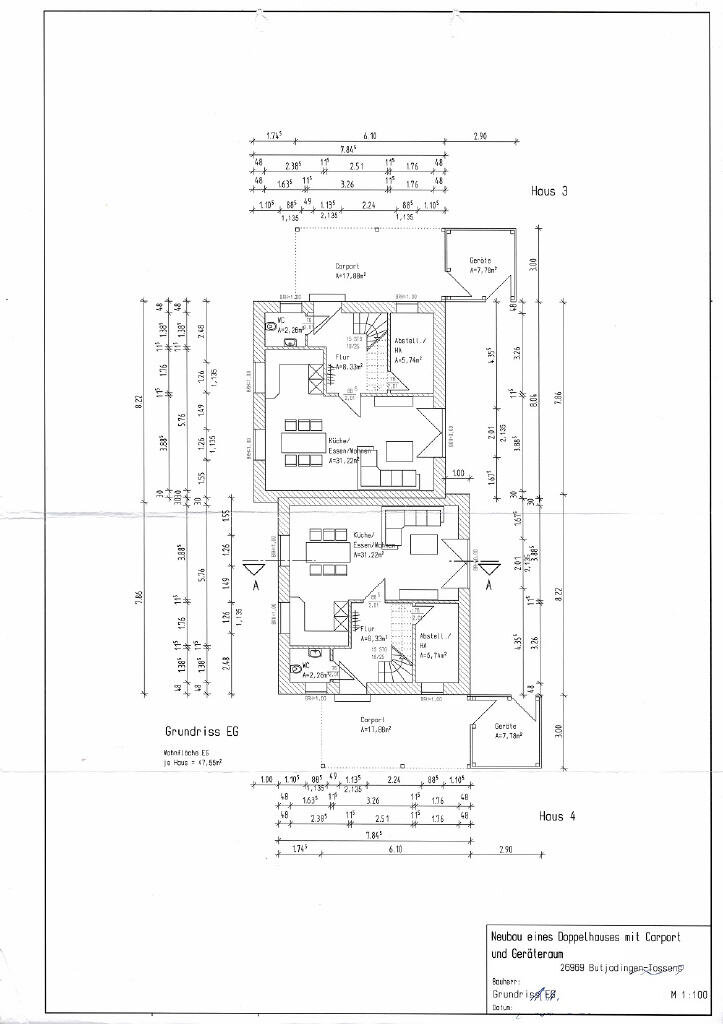 Doppelhaushälfte zur Miete 900 € 3 Zimmer 72 m²<br/>Wohnfläche 270 m²<br/>Grundstück Tossens Butjadingen 26969