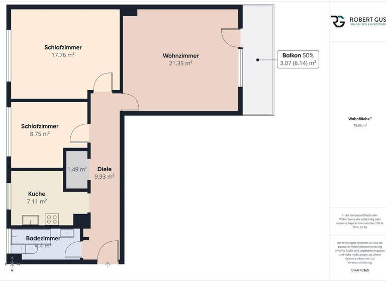 Wohnung zum Kauf 254.000 € 3 Zimmer 73,9 m² Lankwitz Berlin / Lankwitz 12247