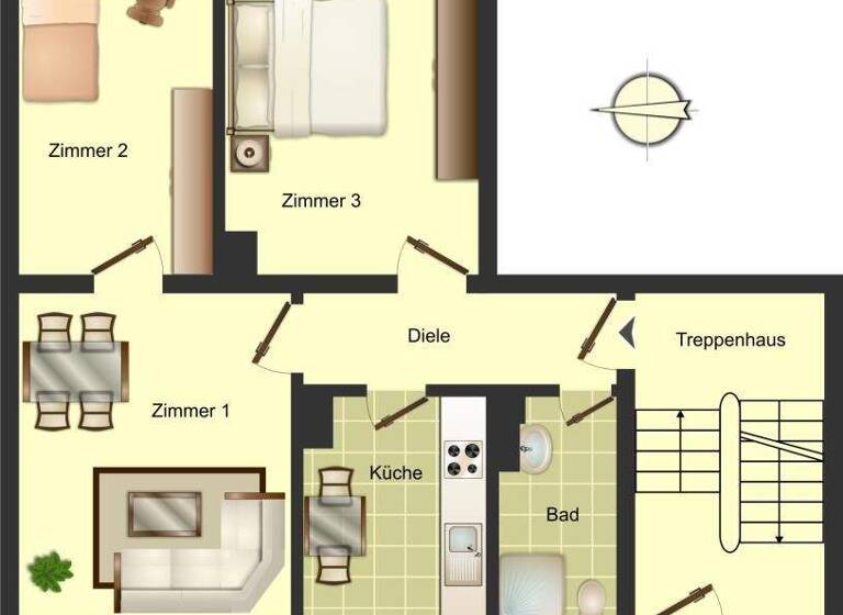 Wohnung zur Miete 419 € 3 Zimmer 51,8 m² 1. Geschoss frei ab 01.03.2026 Feldstraße 16 Rünthe Bergkamen 59192