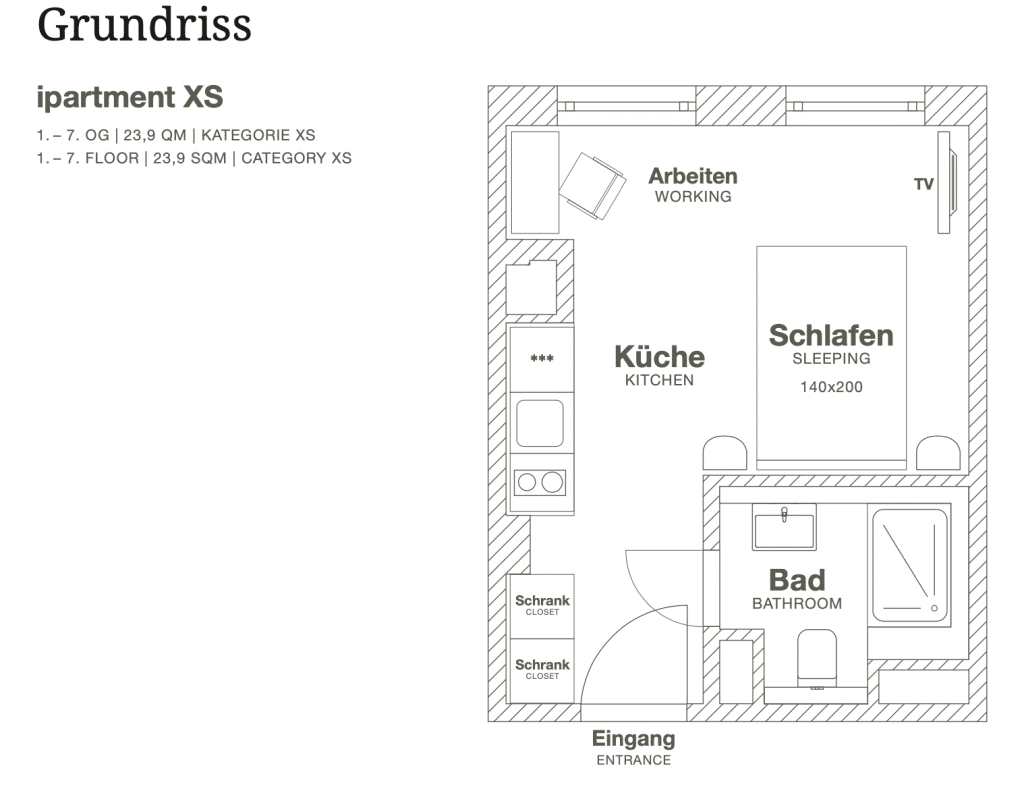 Wohnung zur Miete Wohnen auf Zeit 1.593 € 1 Zimmer 21 m²<br/>Wohnfläche 08.12.2024<br/>Verfügbarkeit Taunusstraße Bahnhofsviertel Frankfurt am Main 60329