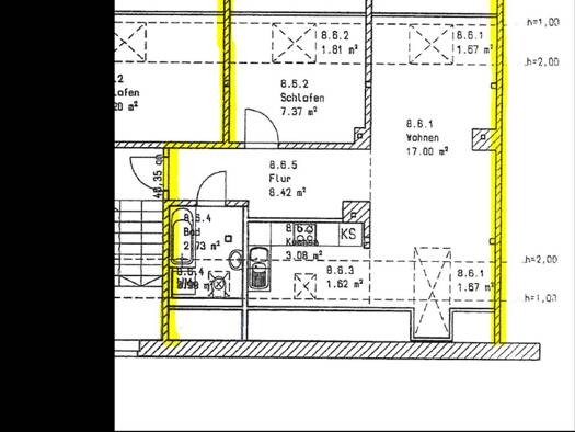 Wohnung zur Miete 437 € 3 Zimmer 78 m² EG frei ab sofort Forststraße 8 Zeitz 06712