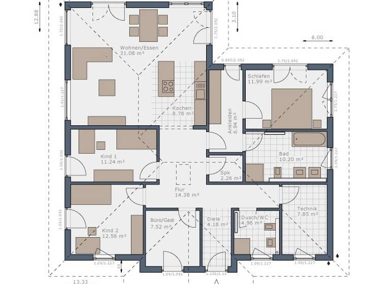 Bungalow zum Kauf provisionsfrei 782.743 € 5 Zimmer 130 m² 1.199 m² Grundstück Rangsdorf 15834