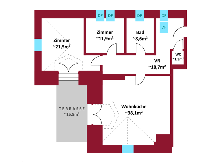 Wohnung zum Kauf 545.000 € 3 Zimmer 100,1 m² Baden 2500