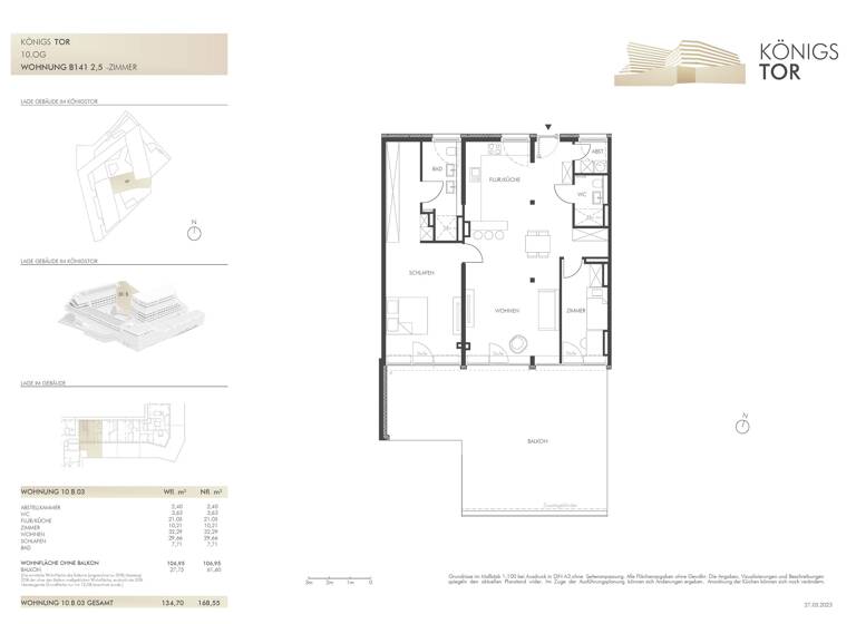 Penthouse zur Miete 2.143 € 2,5 Zimmer 134 m²<br/>Wohnfläche 10.<br/>Geschoss Dr.-Gessler-Straße 2 Großprüfening-Dechbetten-Königswiesen Regensburg 93051